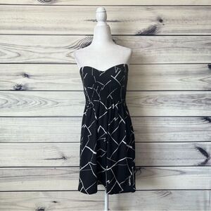 Billabong Black & White Patterned Strapless Dress